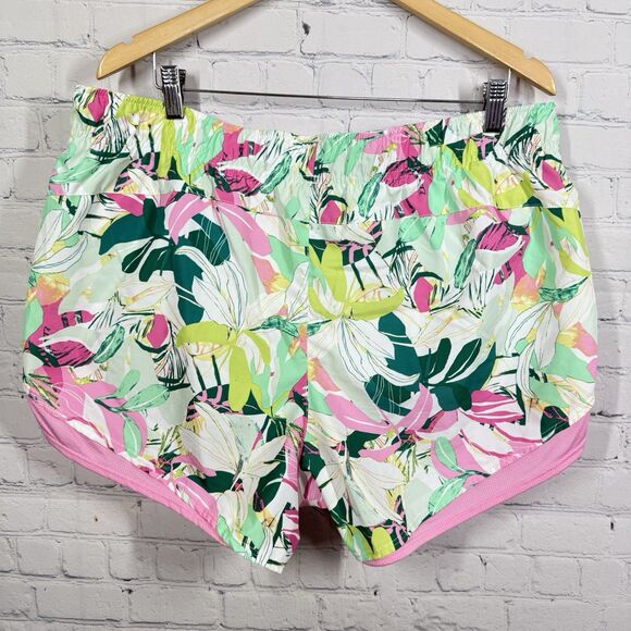 Athletic Shorts Women Plus Size XXL Multicolor Vibrant Colors Gym Run Lined Dry - Picture 2 of 10